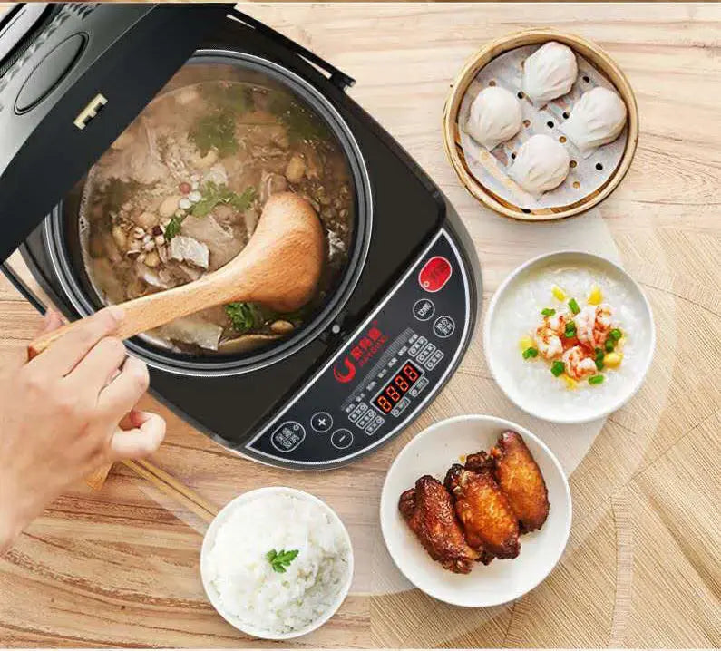中文110V智能家用多功能电饭煲5L大容量全自动预约定时蜂窝不粘电饭锅 家有喜