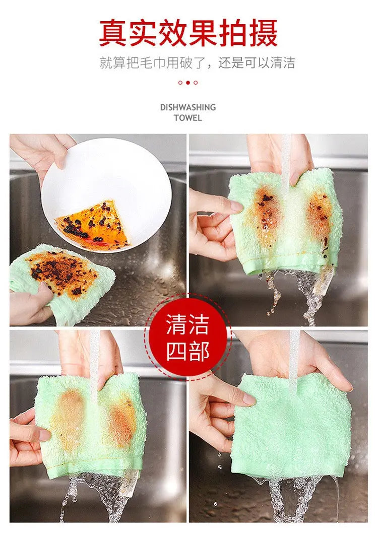 油利除洗碗巾26*26cm纯天然木纤维洗碗小抹布厨房多用途家用清洁擦桌子厚百洁布 油利除