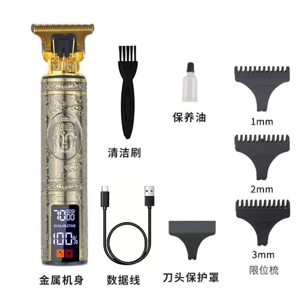 T9电动专业理发器 复古设计雕刻电推子 光头油头电推剪