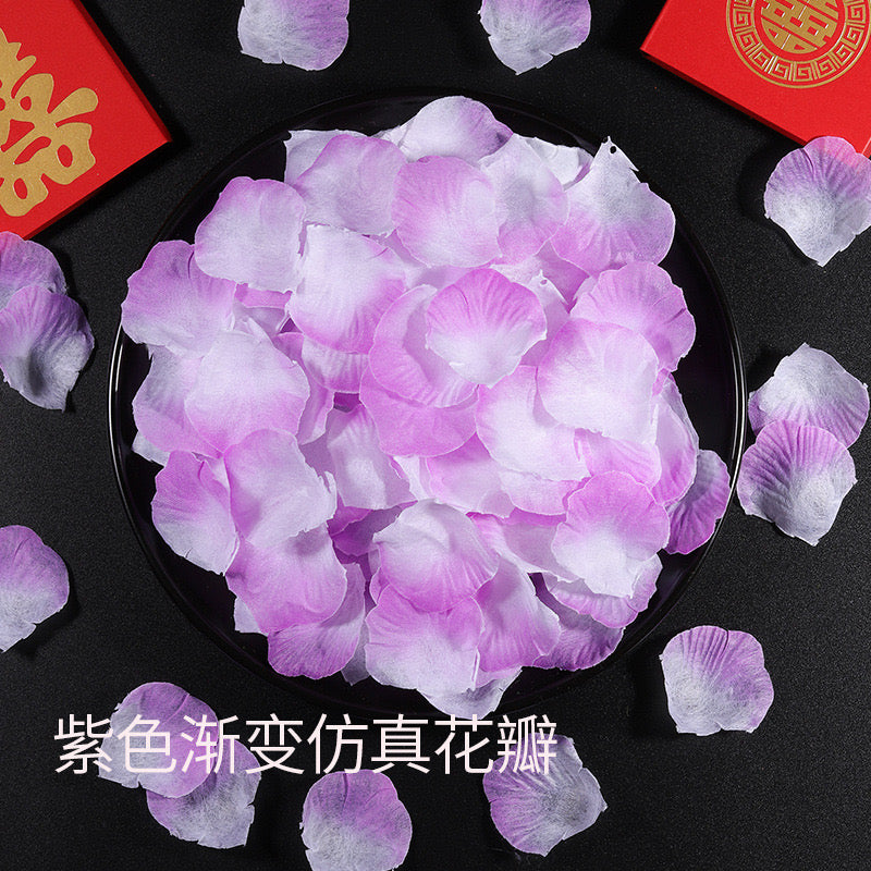 【婚庆用品】浪漫玫瑰花瓣100片仿真无纺布装饰婚礼婚房party场景布置