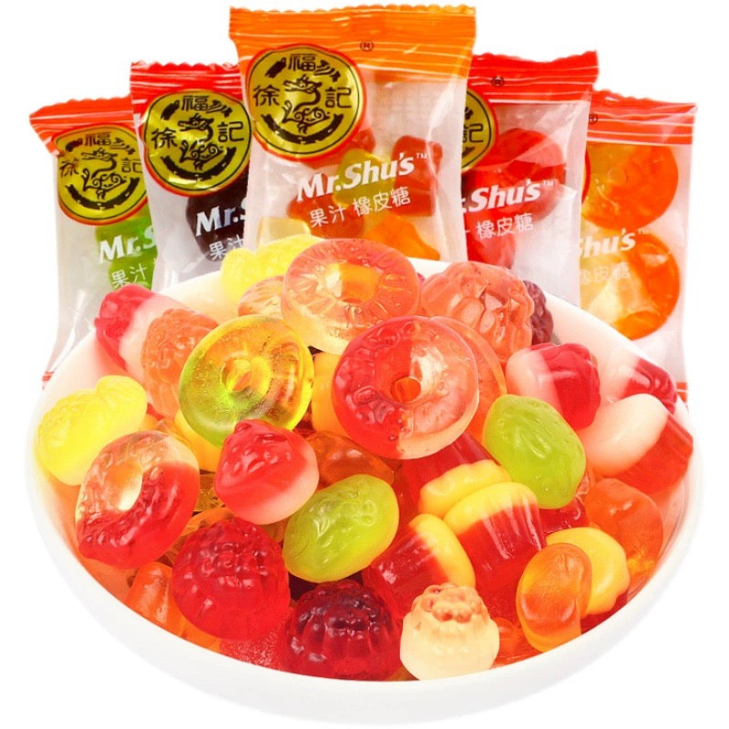 徐福记果汁橡皮糖16oz儿童开心零食QQ果糖