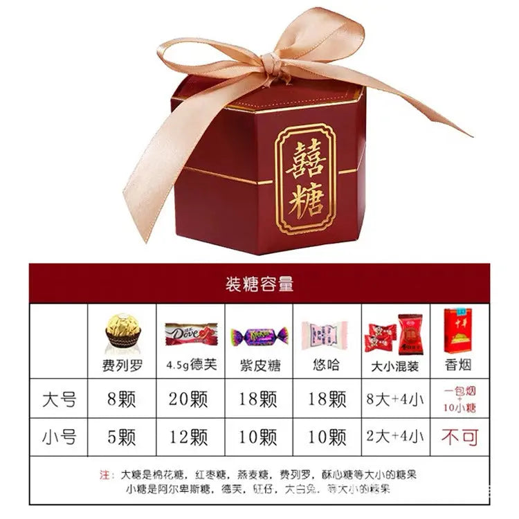 结婚喜糖盒婚庆礼盒创意婚礼中国复古风喜糖礼盒 喜彩