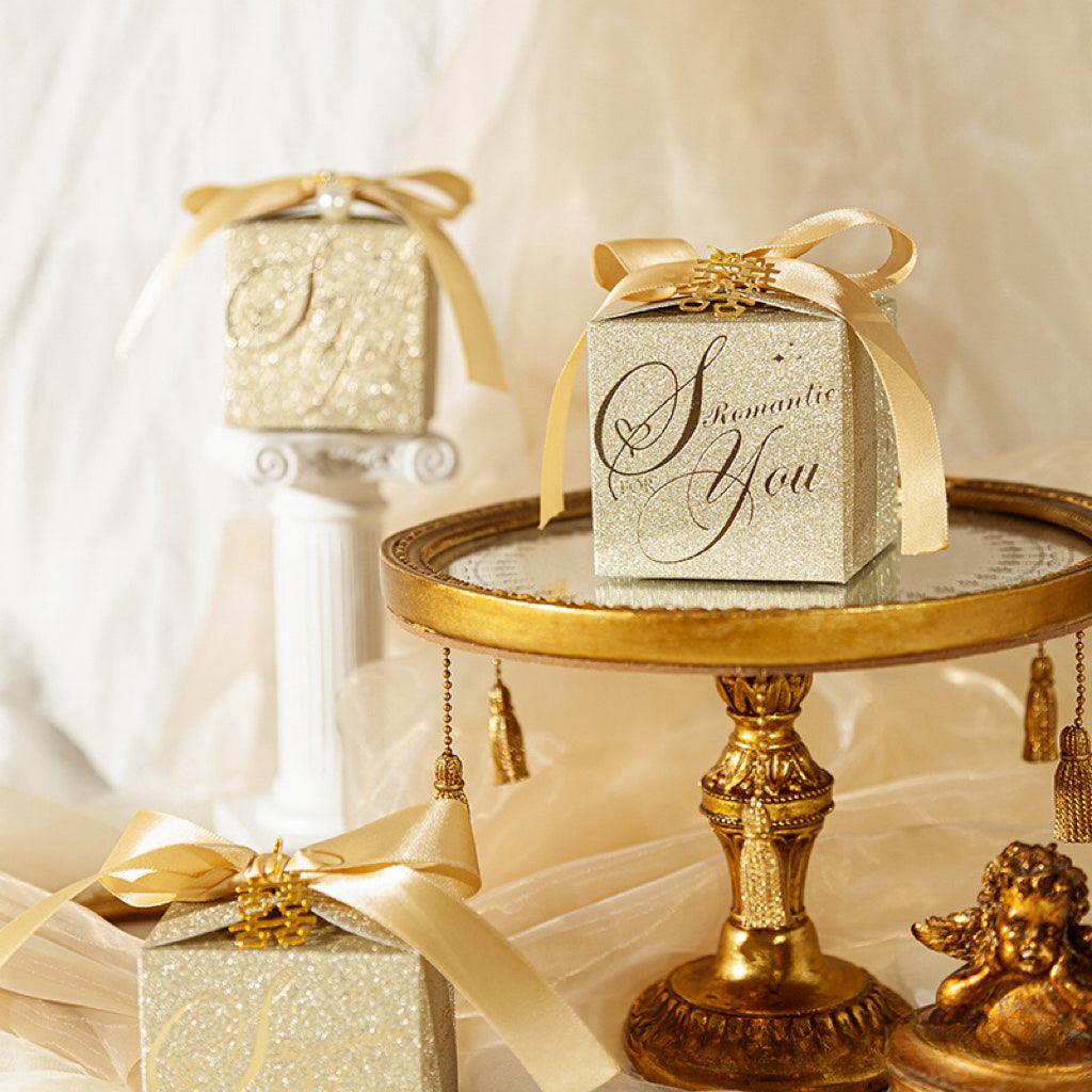 【中西式婚庆】欧式婚礼喜糖糖果礼盒19个香槟色生日礼物盒