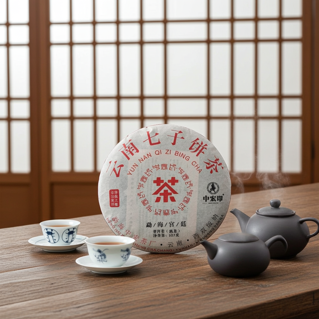 云南七子饼茶357g熟茶2010年勐海宫廷普洱红茶饼 云南勐海中宏茶厂