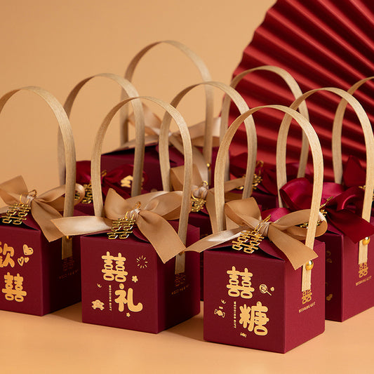 【中式婚庆】手提式结婚喜糖糖果礼盒19个