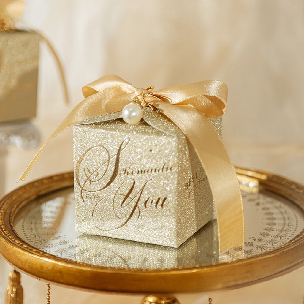 【中西式婚庆】欧式婚礼喜糖糖果礼盒19个香槟色生日礼物盒