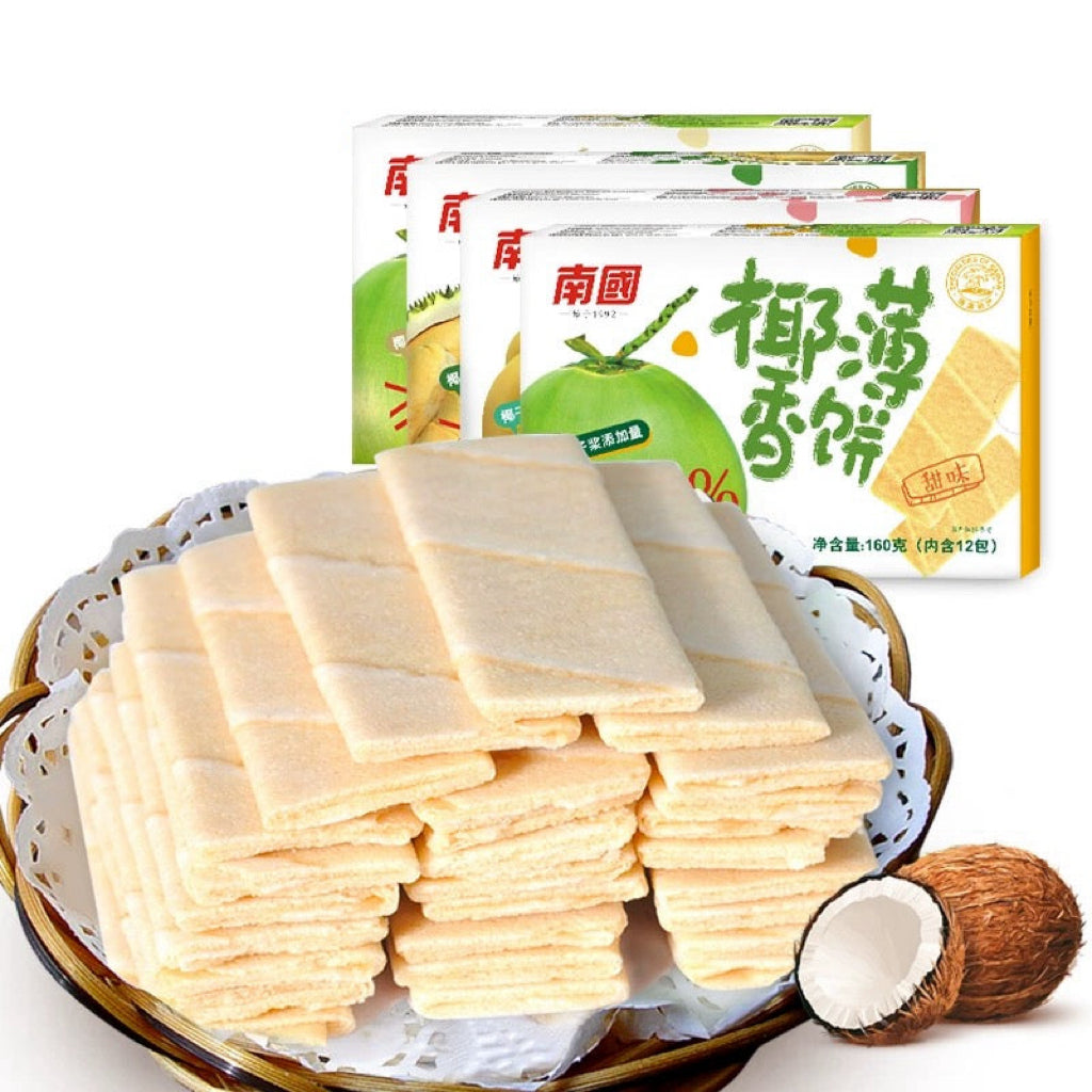 【海南岛特产】南国椰香薄饼160g酥脆香甜可口内含12包椰香浓郁 南国